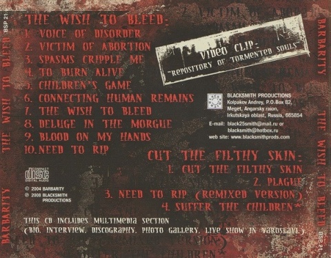 BARBARITY - The Wish To Bleed