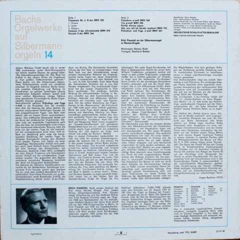 BACH- Orgelwerke Auf Silbermann Orgeln