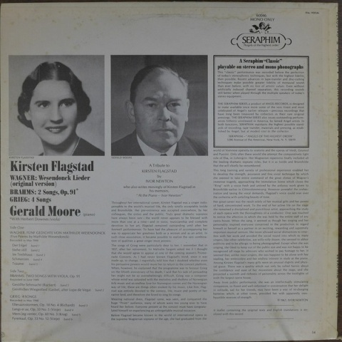 KIRSTEN FLAGSTAD- Wagner/Brahms/Grieg