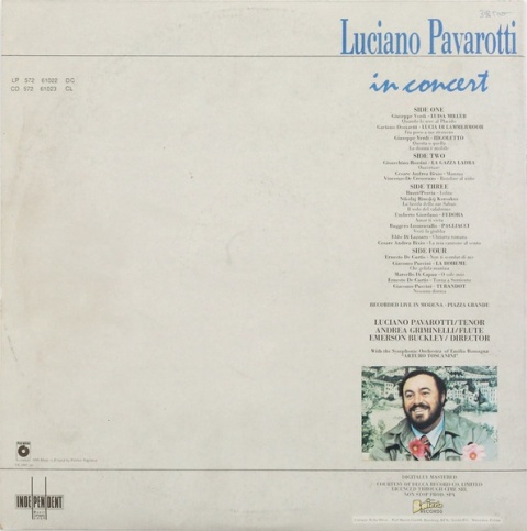 LUCIANO PAVAROTTI- In Concert