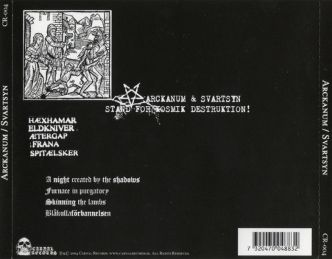 ARCKANUM/SVARTSYN- Kaos Svarta Mar/Skinning The Lamb