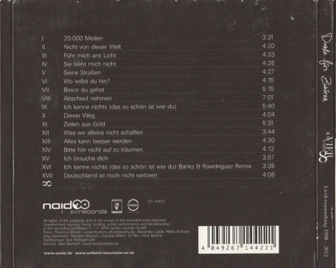 XAVIER NAIDOO- Danke Für's Zuhören - Liedersammlung 1998 - 2012