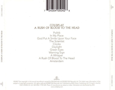 COLDPLAY- A Rush Of Blood To The Head