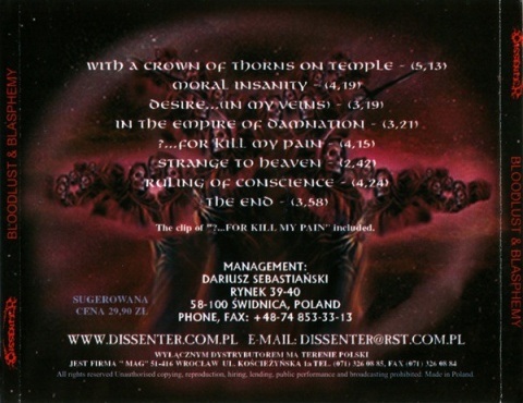 DISSENTER- Bloodlust & Blasphemy