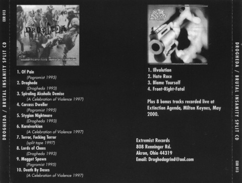 DROGHEDA/BRUTAL INSANITY- Split CD