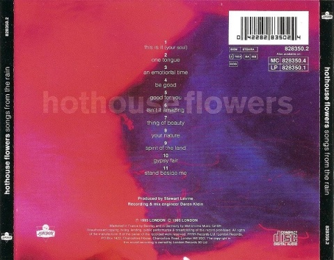 HOTHOUSE FLOWERS- Songs From The Rain