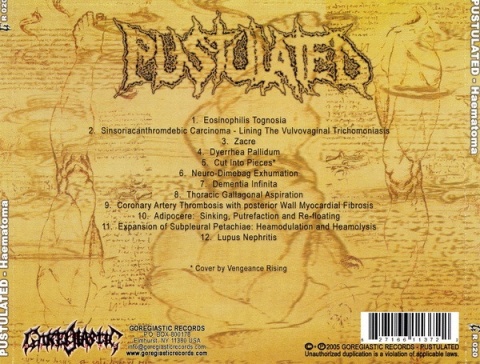 PUSTULATED- Haematoma