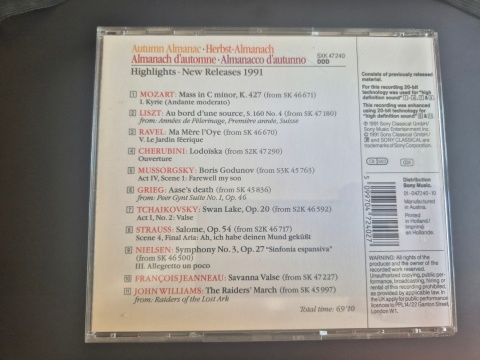 Autumn Almanac. Highlights. New Releases 1991
