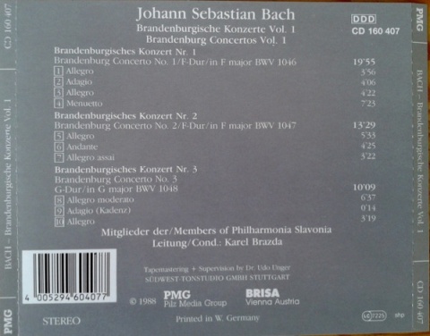 BACH- Brandenburgische Konzerte Vol. 1