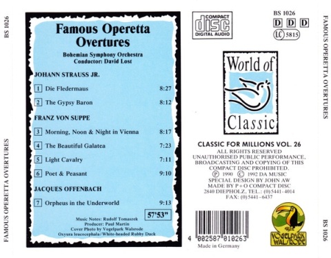 Famous Operetta Overtures
