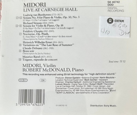 MIDORI- Live At Carnegie Hall