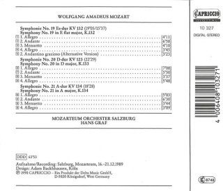 MOZART- Symphonien Nos. 19 • 20 • 21