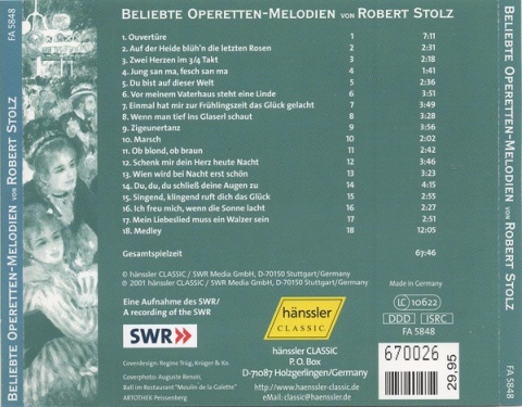 ROBERT STOLZ- Beliebte Operetten-Melodien