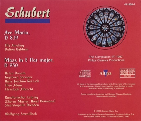 SCHUBERT- Ave Maria/Msza Es-Dur, D 950